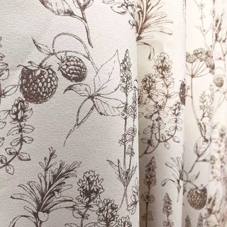 Berry Meadow Mocha Brown Floral Chenille Rideaux 3