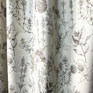 Berry Meadow Mocha Brown Floral Chenille Rideaux 2