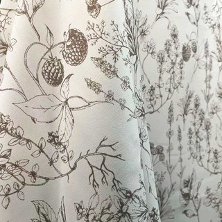 Berry Meadow Mocha Brown Floral Chenille Rideaux