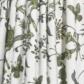 Rideaux en velours floral Butterfly and Bloom Sauge Vert Olive 3
