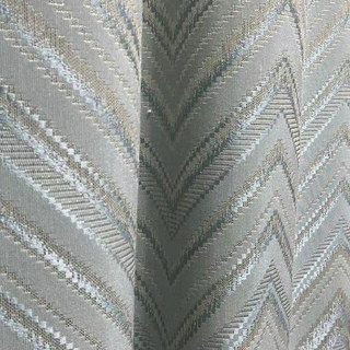 Chic Chevron Art Deco Duck Egg Blue Glitter Rideaux