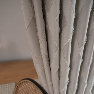 Géométrie de la crème beige de la mousse de diamant Rideau noir 4