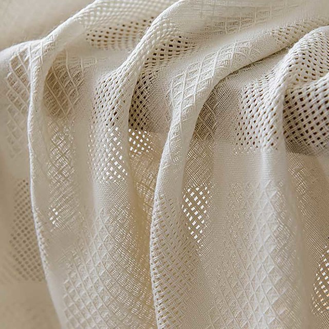 Diamant Mesh Géométrie Rideau voilé blanc d'ivoire lourd 1
