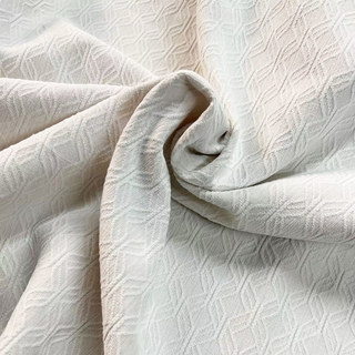 Diamond Patchwork Géométrique Chenille Crème Blanc Cassé Rideau 5