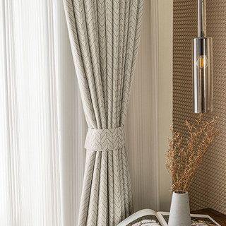 Elegante Art Déco Chevron Rideau de Champagne Mocha avec détails dorés 3