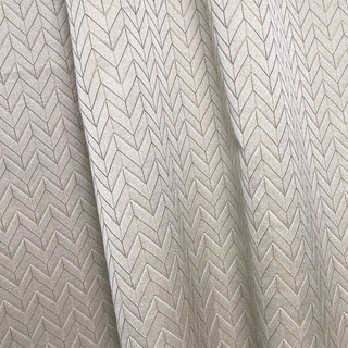 Elegante Art Déco Chevron Rideau de Champagne Mocha avec détails dorés 4