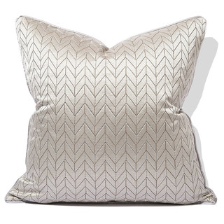 Elegante Art Déco Chevron Rideau de Champagne Mocha avec détails dorés 7