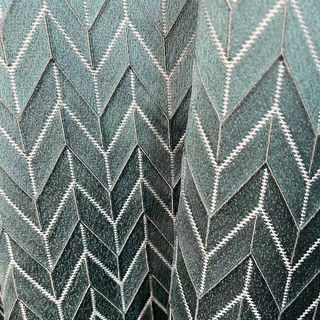 Elegante Art Deco Chevron Rideau Géométrique Bleu Teal