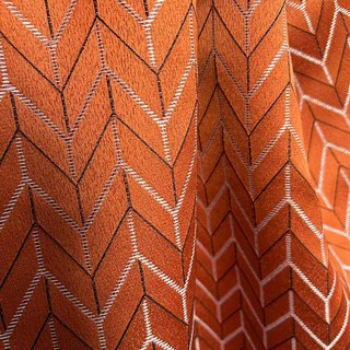 Elegante Art Déco Chevron Rideau orange 2