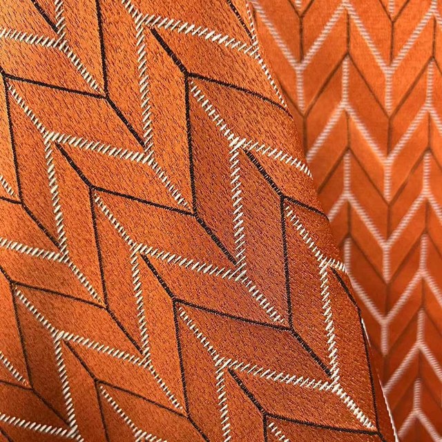 Elegante Art Déco Chevron Rideau orange 1
