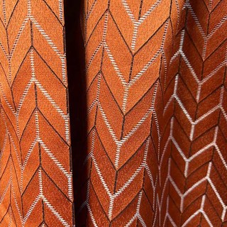 Elegante Art Déco Chevron Rideau orange 3