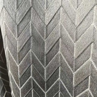 Elegante Art Déco Chevron Rideaux gris argenté 2