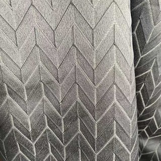 Elegante Art Déco Chevron Rideaux gris argenté 6