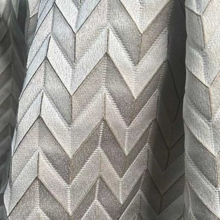 Elegante Art Déco Chevron Rideaux gris argenté 3