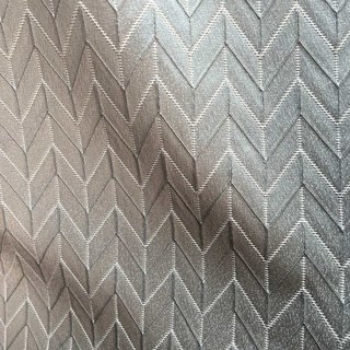Elegante Art Déco Chevron Rideaux gris argenté 5