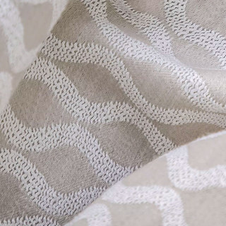 Enchanté Ogee Shimmering Geometric Light Grey Taupe Rideaux 6