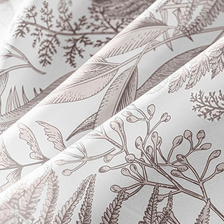 Feuille de la forêt de fougère Taupe Gris Voile Rideau 6