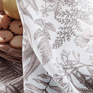 Feuille de la forêt de fougère Taupe Gris Voile Rideau 5