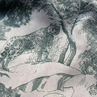 Forest Tale Toile de Jouy Ours Leopard Owl Matcha Green Blackout Animal Print Rideaux 4