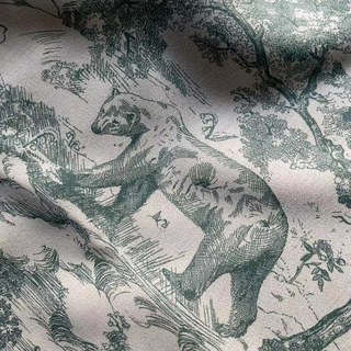 Forest Tale Toile de Jouy Ours Leopard Owl Matcha Green Blackout Animal Print Rideaux 3