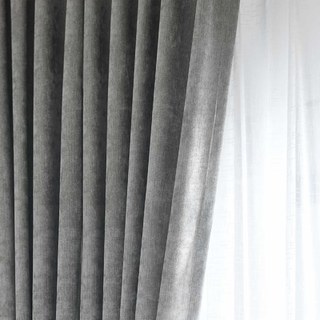 Couleur gris argent de luxe Rideau de Chenille 3
