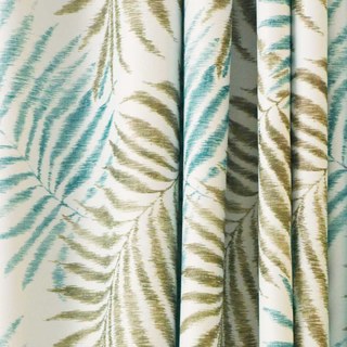 Feuilles de palmiers Bleu Imprimer Rideau floral