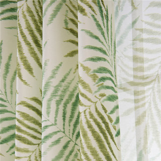 Feuilles de Palmier Vertes Imprimées Rideau Floral 2