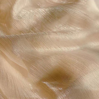 Paris Cascade Shimmering Striped Champagne Sheer Voile Rideau