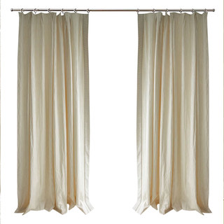 Satin Ripples rayé crème texturée Off Rideaux blancs 4