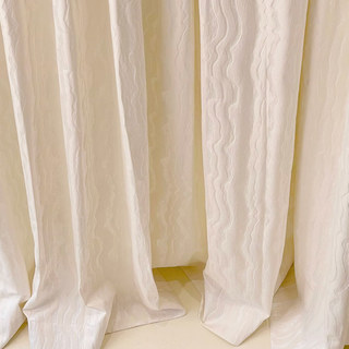 Satin Ripples rayé crème texturée Off Rideaux blancs 3