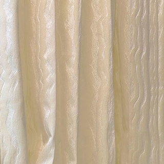 Satin Ripples rayé crème texturée Off Rideaux blancs 2