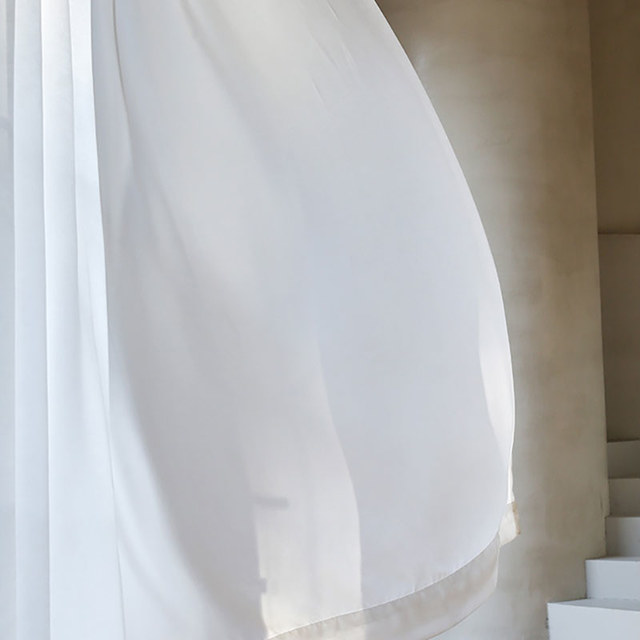 Satiné Touch Blanc Ivoire Rideau voilé 1