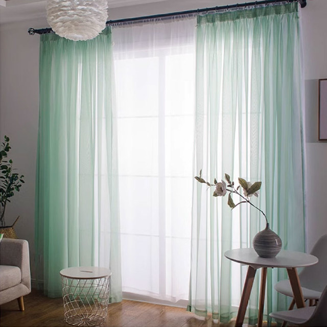 Smarties Soft Ment Green Canard Egg Sheer Voile Rideau 1