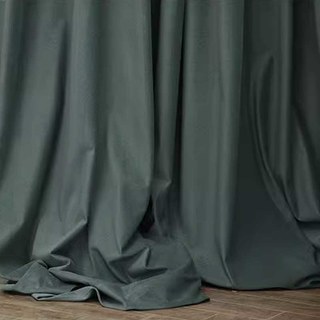 Sunnyvale Herringbone Texturé Vert foncé Velours Blackout Rideaux 4