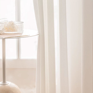 Sunnyvale Herringbone Rideau blanc 2