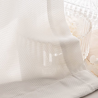 Sunnyvale Herringbone Rideau blanc 3