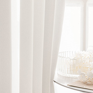 Sunnyvale Herringbone Rideau blanc 1