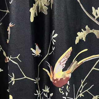 Twilight Songbird Noir Velvet Floral Rideau 6
