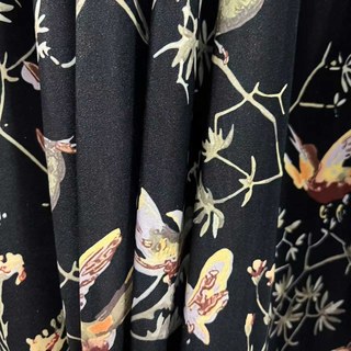 Twilight Songbird Noir Velvet Floral Rideau 2