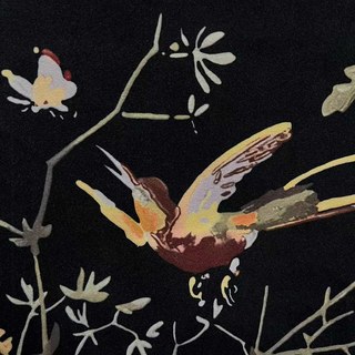 Twilight Songbird Noir Velvet Floral Rideau 7