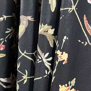 Twilight Songbird Noir Velvet Floral Rideau 4