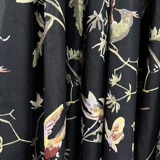 Twilight Songbird Noir Velvet Floral Rideau 3