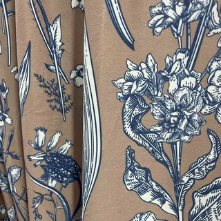 Velours Floraison Rideau floral brun et bleu Velvet 4