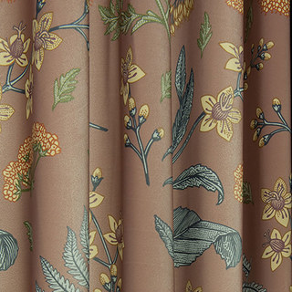 Fleurs sauvages Whispers Brun Velvet Rideaux Floraux 4