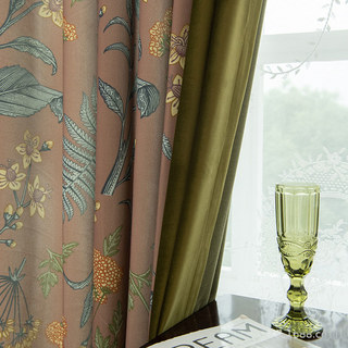 Fleurs sauvages Whispers Brun Velvet Rideaux Floraux 2