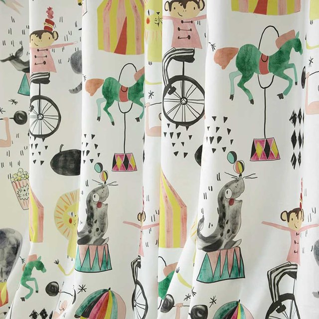 Circus Animaux et Clown Lin Style Rideau d'impression 1
