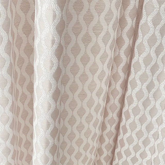 Enchanté Ogee Shimmering Geometric Light Grey Taupe Rideaux 1
