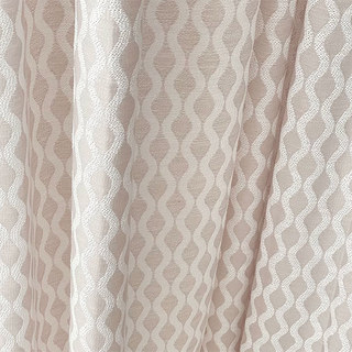 Enchanté Ogee Shimmering Geometric Light Grey Taupe Rideaux
