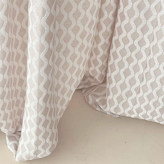 Enchanté Ogee Shimmering Geometric Light Grey Taupe Rideaux 4