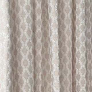 Enchanté Ogee Shimmering Geometric Light Grey Taupe Rideaux 2